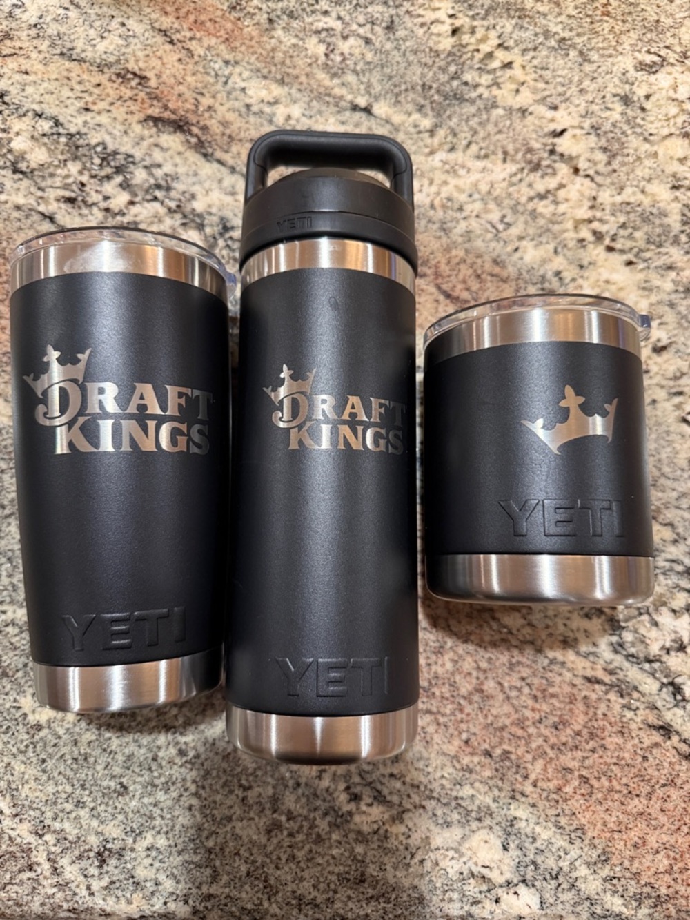 Yeti Black DraftKings Insulated Tumbler, Bottle & Lowball Set